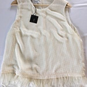 Ivory Sara Campbell feather top